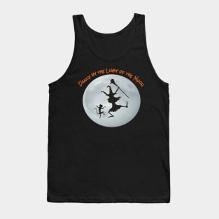 Witch and Black Cat Dancing by the light of the Moon Tee shirt Tank Top